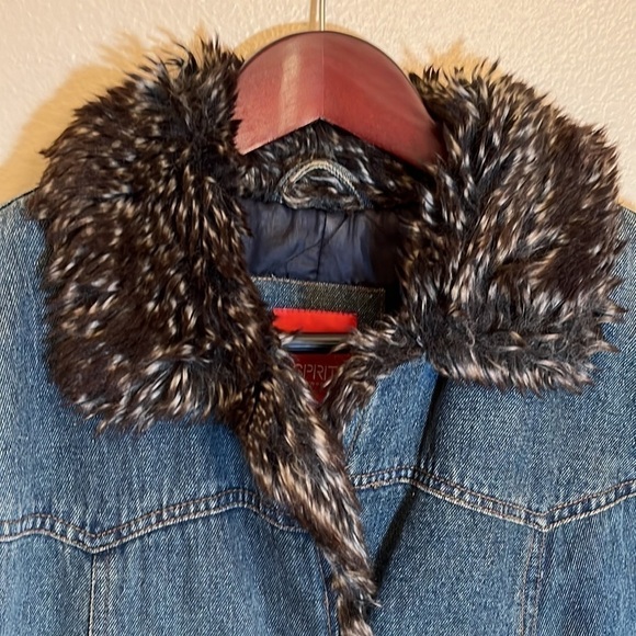 Esprit Faux Fur Lined Jean Jacket - Picture 2 of 16